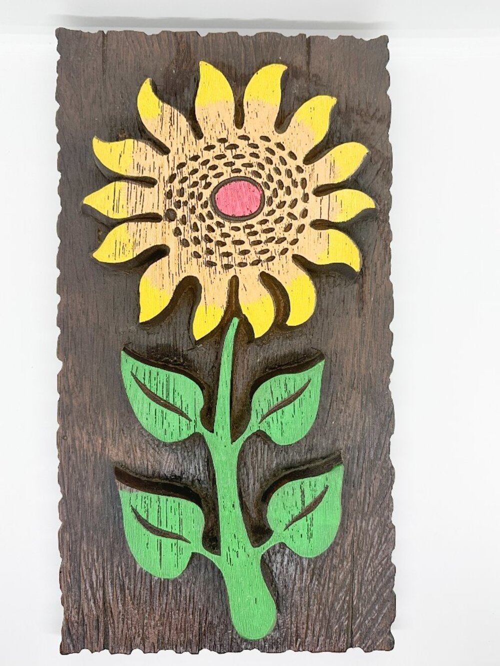 Vintage Foam Carved Floral Wall Art Retro Daisy Sunflower 70's Kitsch